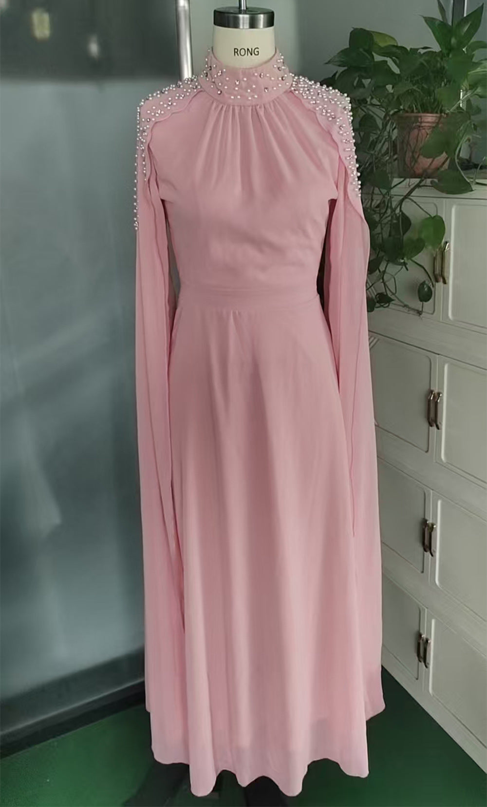 Pink Embellished Evening Gown
