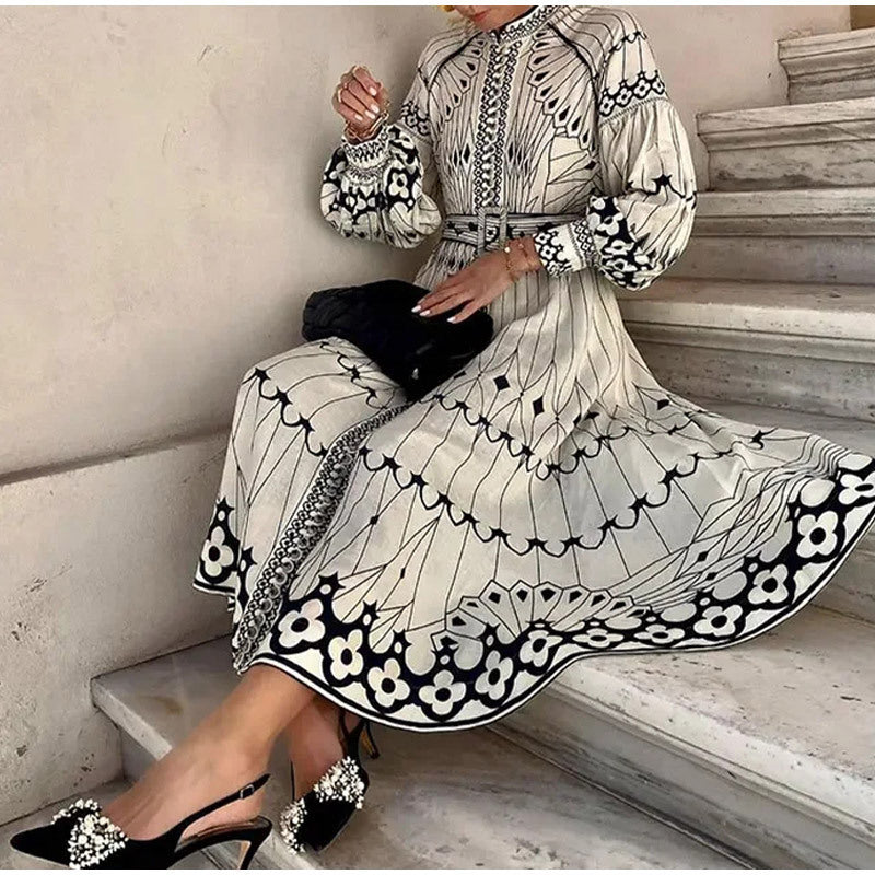 Chic Patterned Maxi Dress