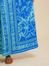 Vibrant Blue Bohemian Maxi Dress