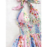 Floral Tiered Halter Dress