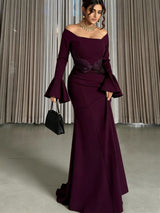 Elegant Off-Shoulder Evening Gown