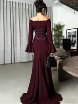 Elegant Off-Shoulder Evening Gown