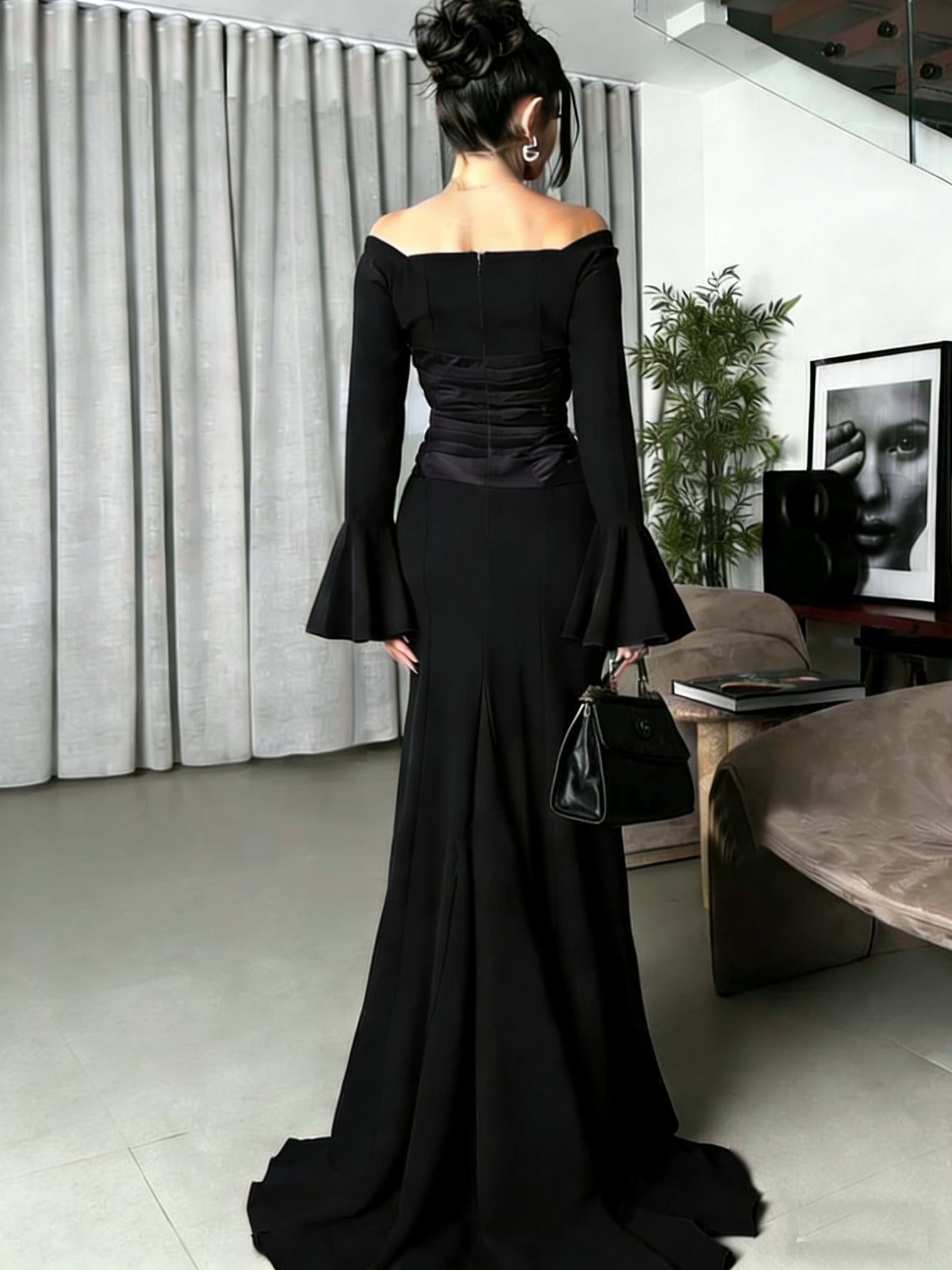 Elegant Off-Shoulder Evening Gown