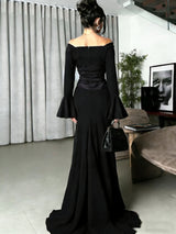 Elegant Off-Shoulder Evening Gown