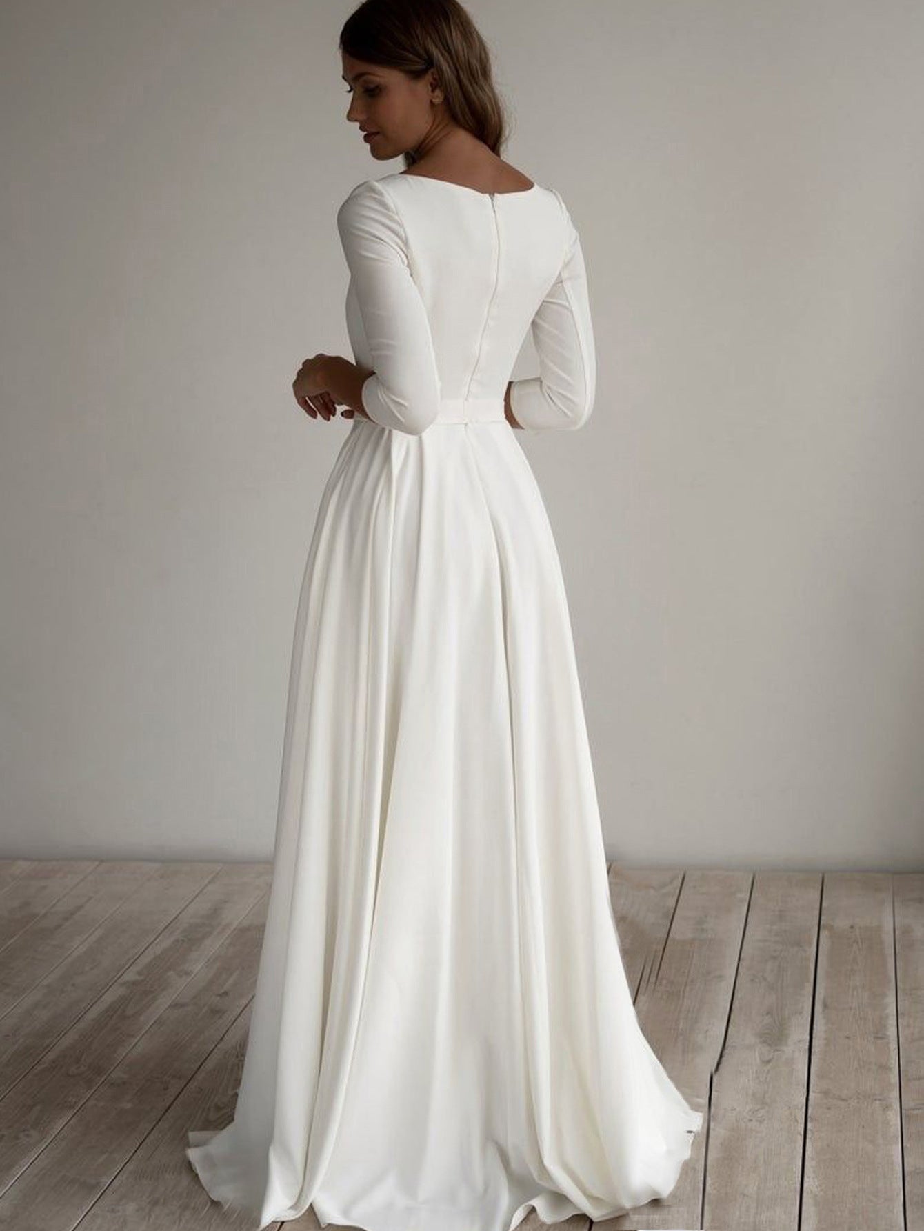 Classic Long-Sleeve Maxi Dress
