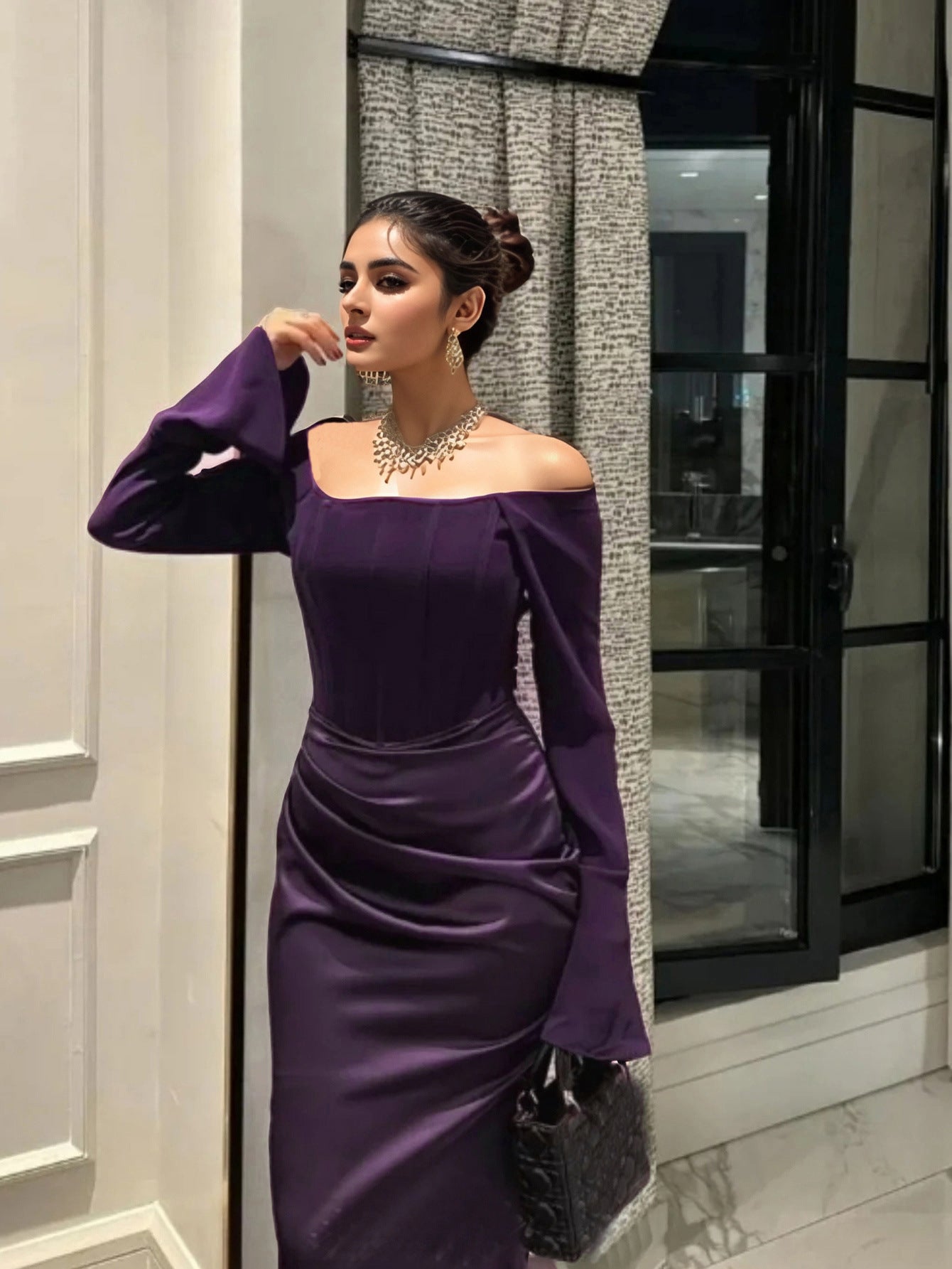Off-Shoulder Evening Gown