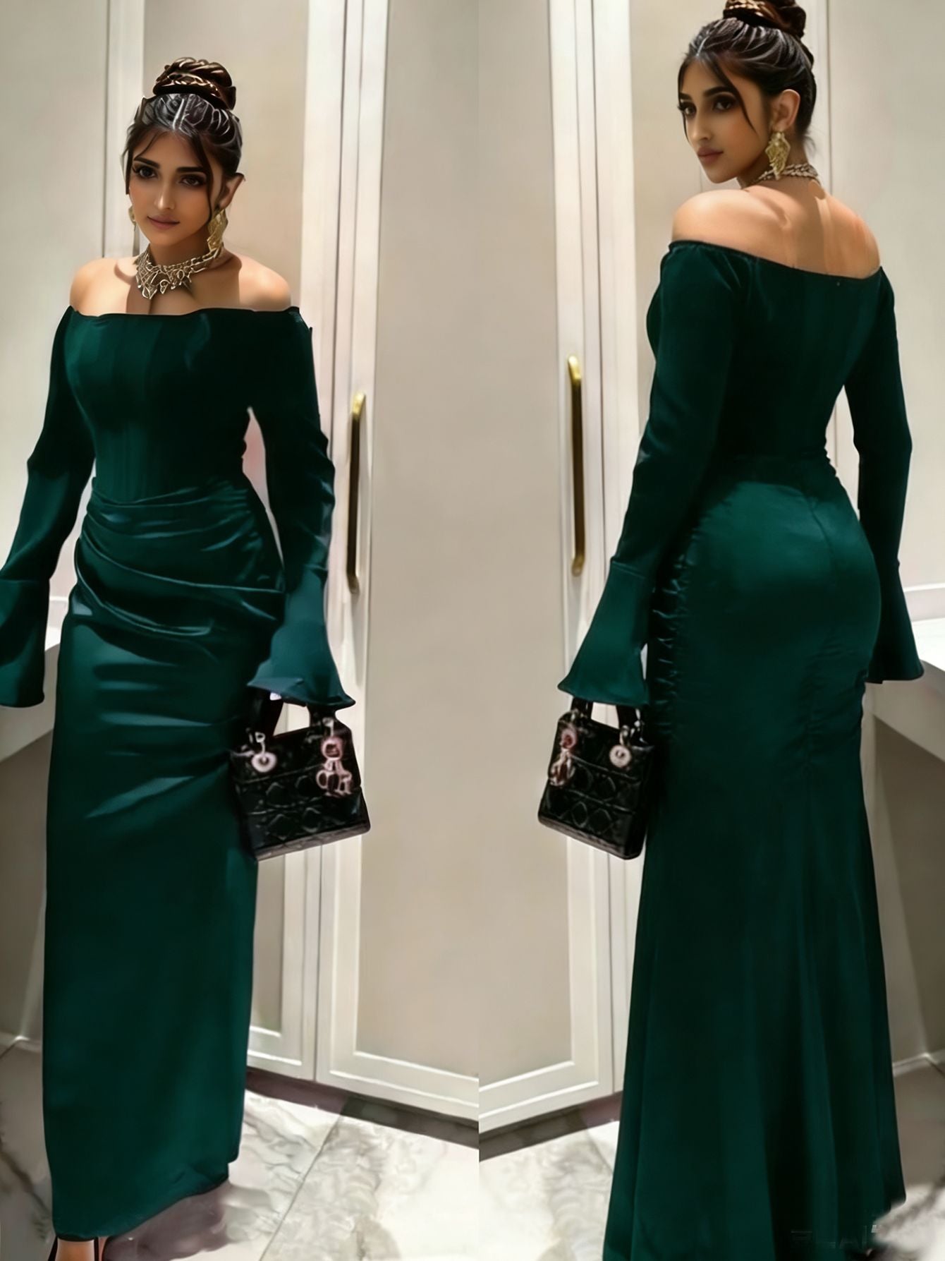 Off-Shoulder Evening Gown