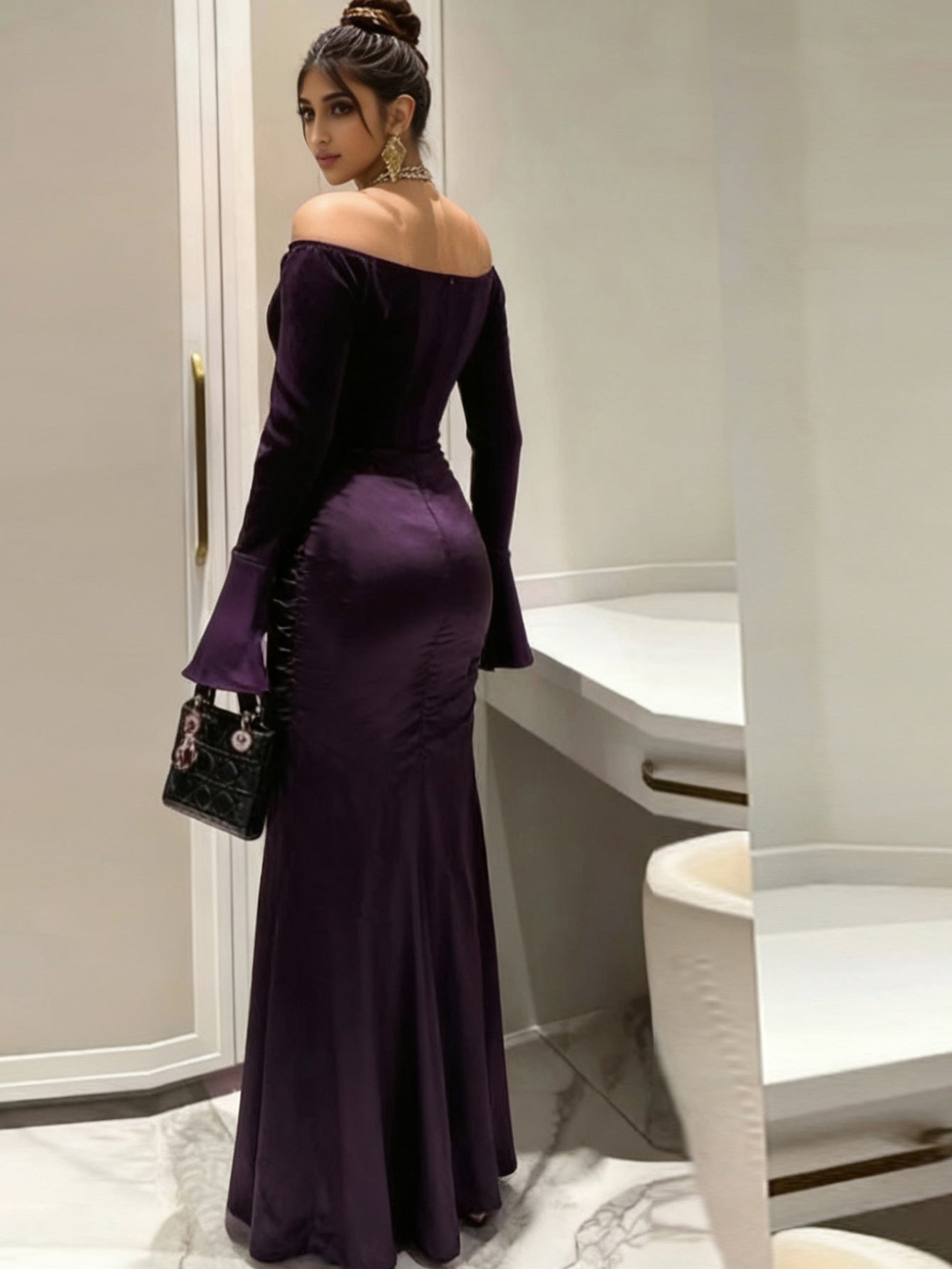 Off-Shoulder Evening Gown
