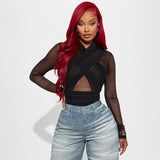 Mesh Long Sleeve Jumpsuit