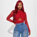 Mesh Long Sleeve Jumpsuit