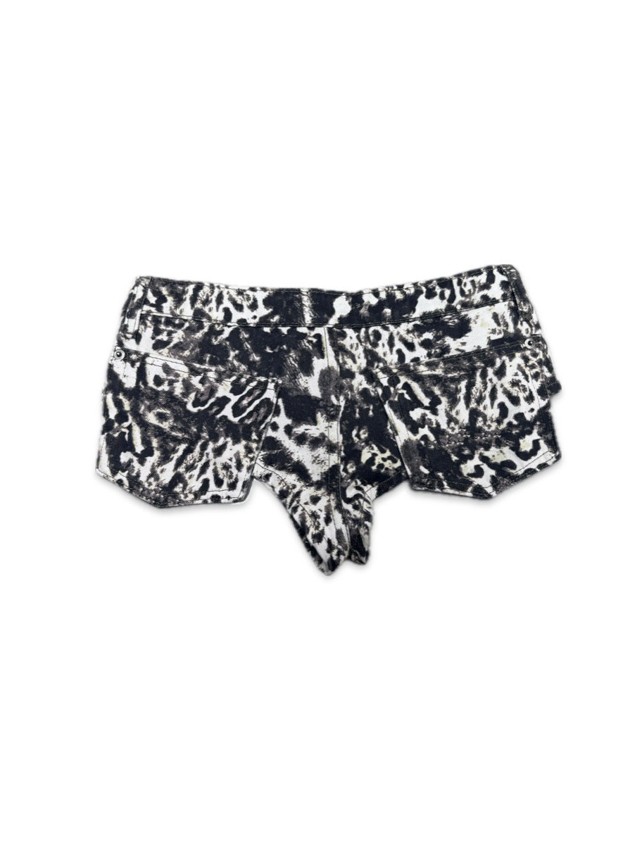 Animal Print High-Waisted Shorts