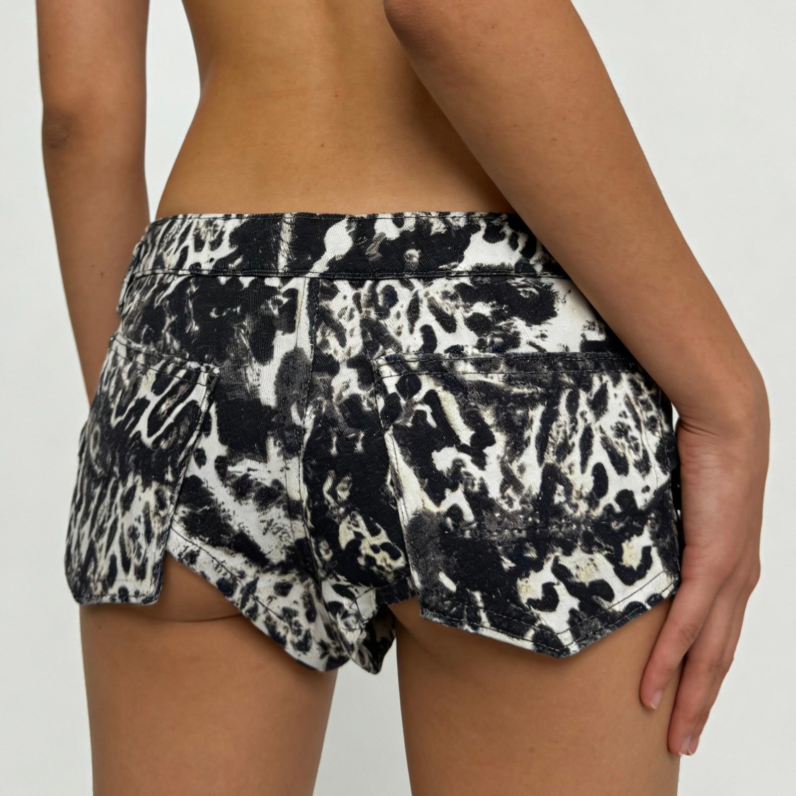 Animal Print High-Waisted Shorts
