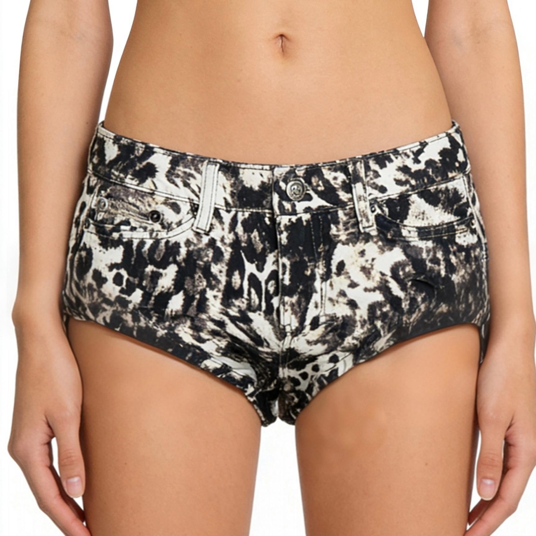 Animal Print High-Waisted Shorts