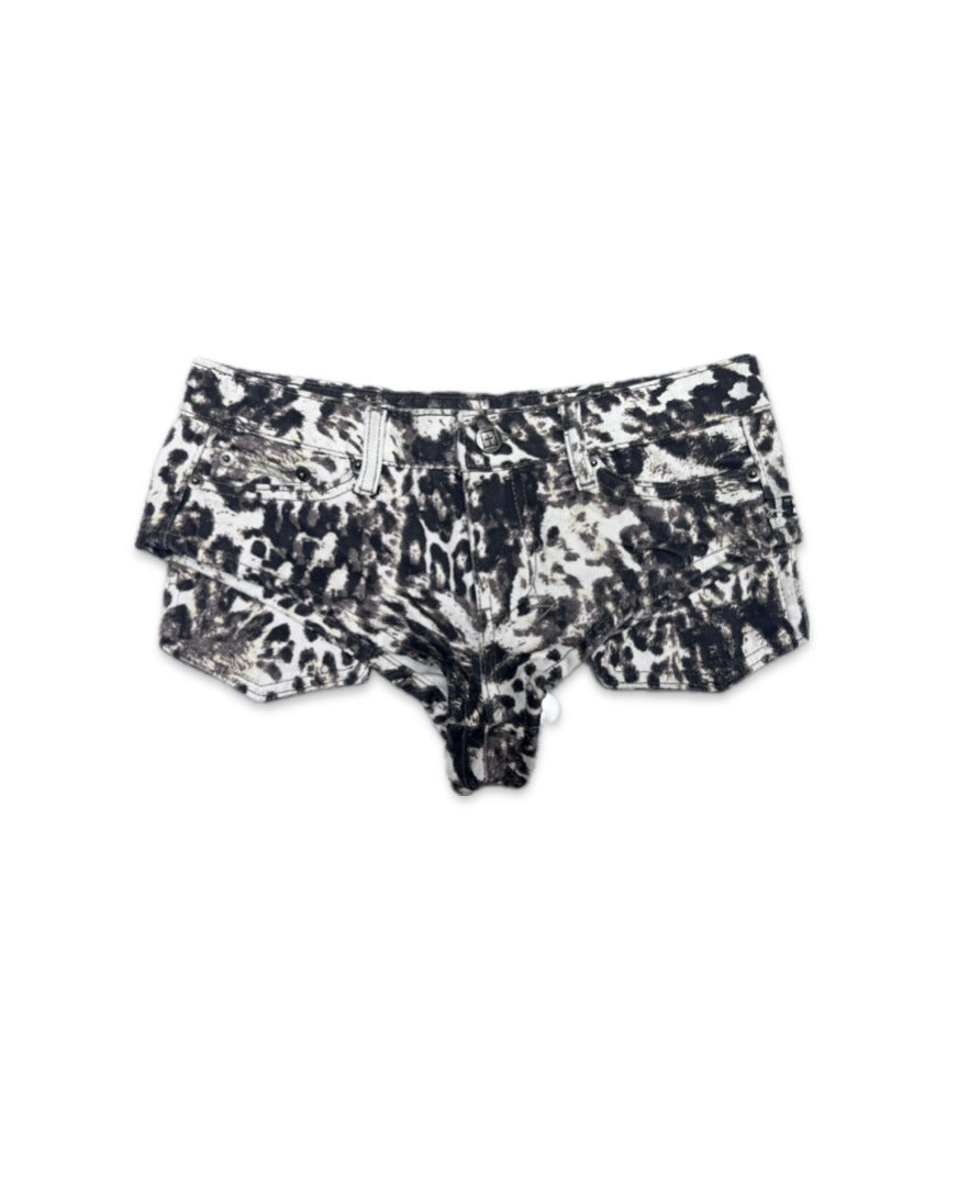 Animal Print High-Waisted Shorts