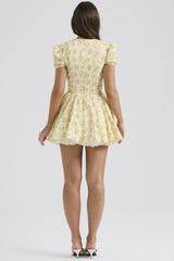 Vintage-Inspired Floral Puff Sleeve Dress