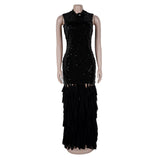 Glamorous Black Sequin Evening Gown