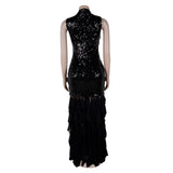 Glamorous Black Sequin Evening Gown