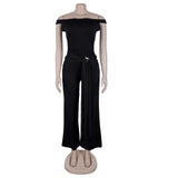 Off-Shoulder Black Jumpsuit