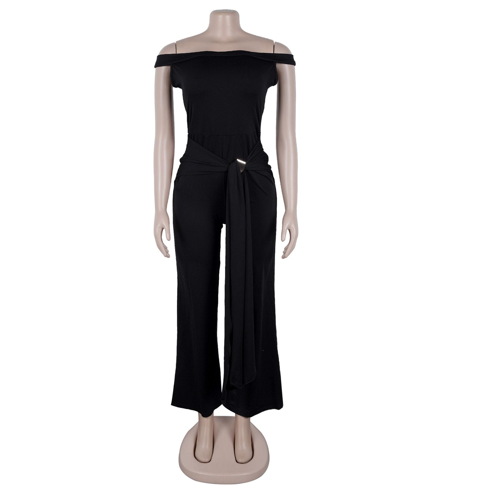 Off-Shoulder Black Jumpsuit