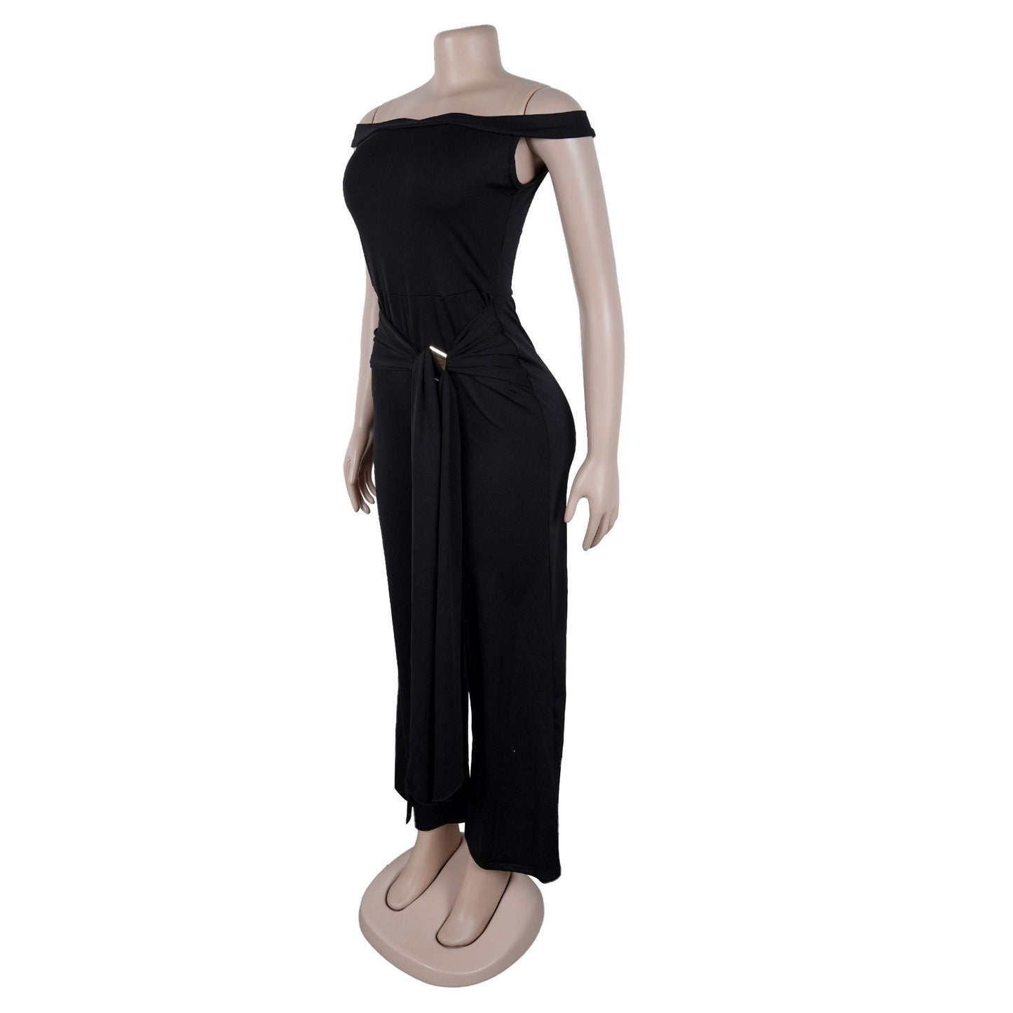Off-Shoulder Black Jumpsuit