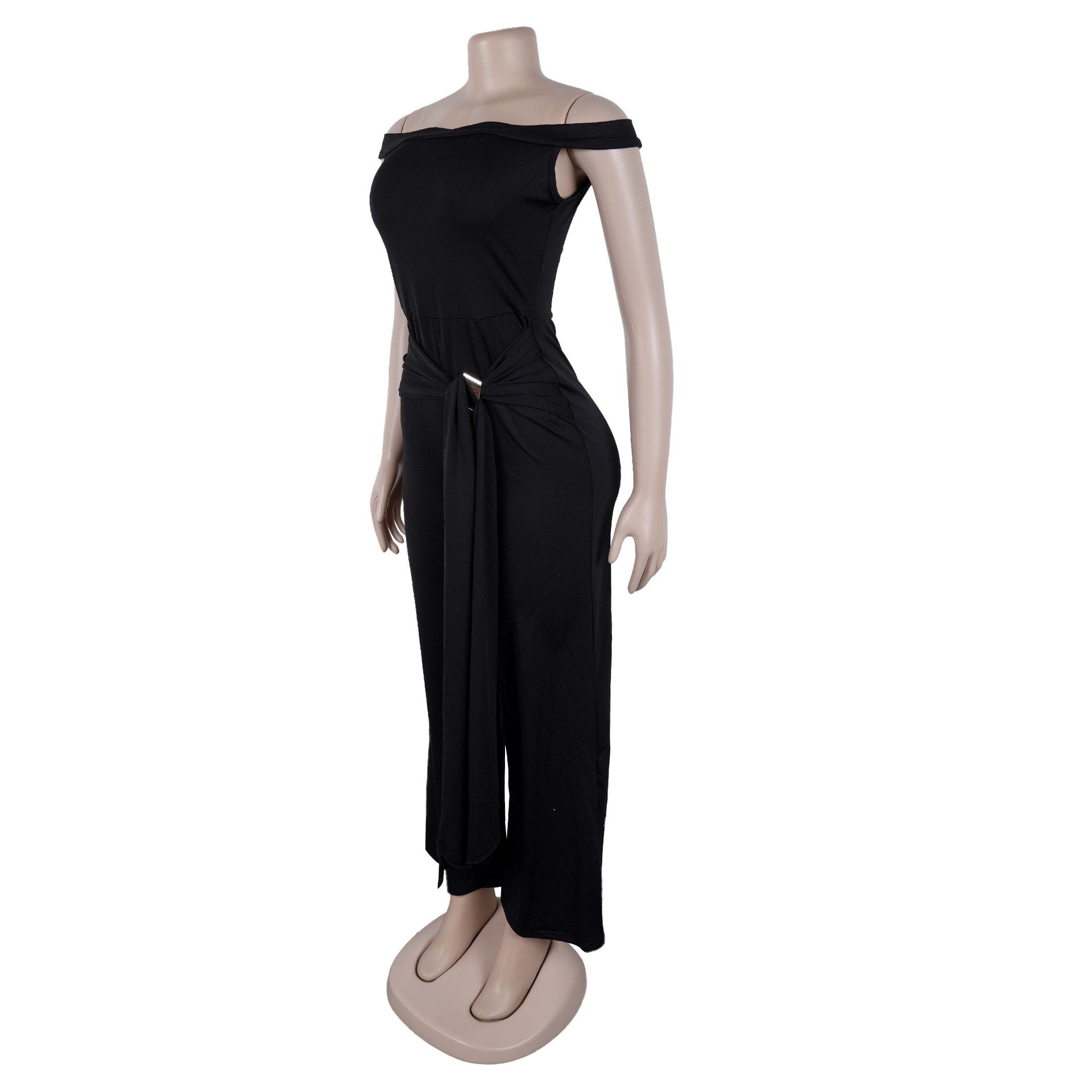 Off-Shoulder Black Jumpsuit