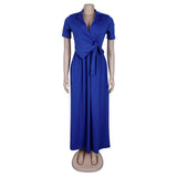 Dress with Short Sleeves and Pleated Skirt