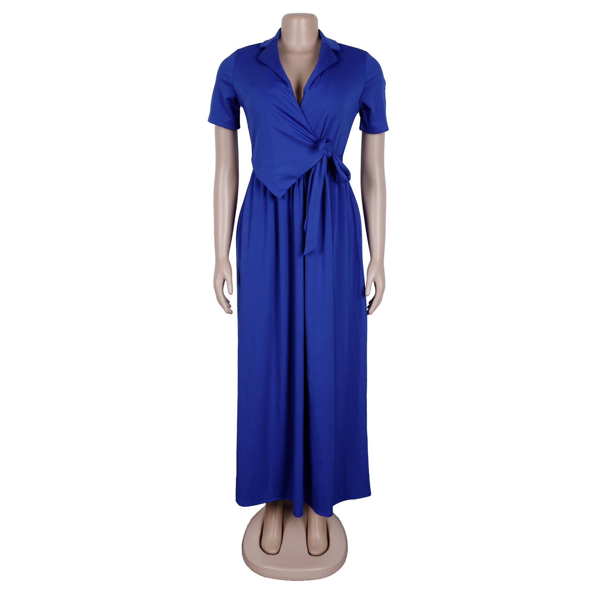 Dress with Short Sleeves and Pleated Skirt