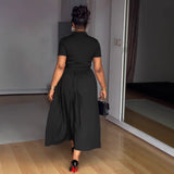 Dress with Short Sleeves and Pleated Skirt
