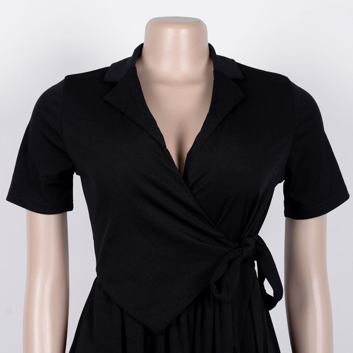 Dress with Short Sleeves and Pleated Skirt
