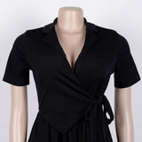 Dress with Short Sleeves and Pleated Skirt