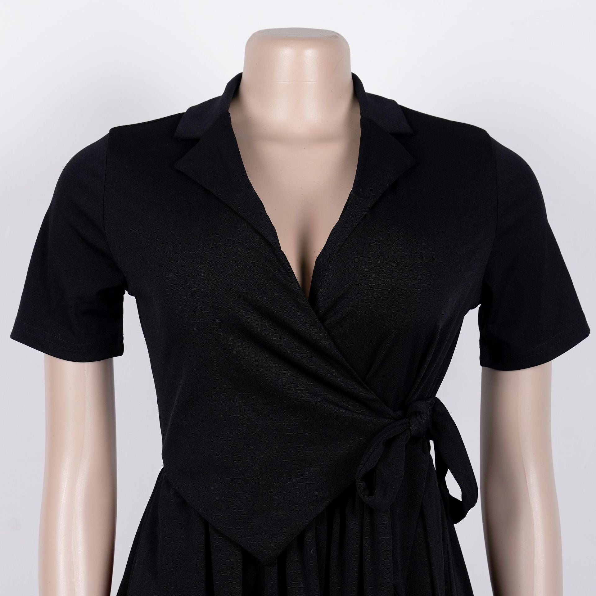 Dress with Short Sleeves and Pleated Skirt
