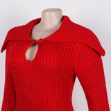 Knit Sweater Dress with Keyhole Detail
