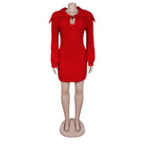 Knit Sweater Dress with Keyhole Detail
