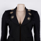 Embellished Suit and Wide-Leg Pants