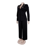 Embellished Suit and Wide-Leg Pants