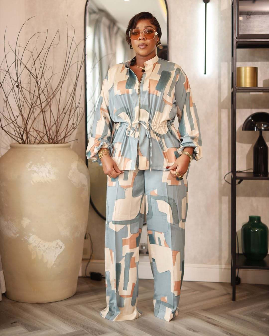 Abstract Print Lounge Set
