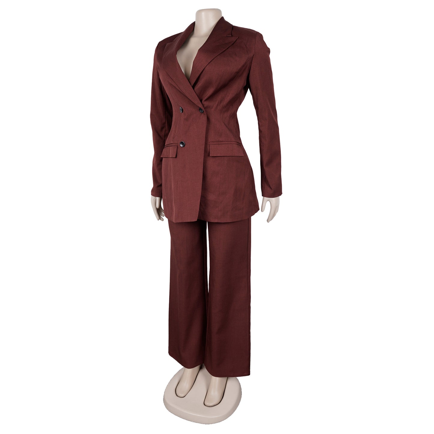 Blazer Suit with Wide-Leg Pants