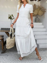 Boho Maxi Dress with Lace Details