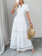 Boho Maxi Dress with Lace Details