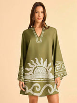 Green Tunic Dress with Details