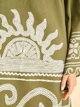 Green Tunic Dress with Details