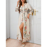 Elegant Embroidered Bohemian Maxi Dress