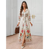 Elegant Embroidered Bohemian Maxi Dress