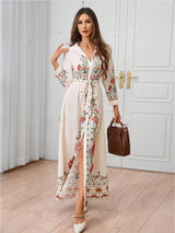 Elegant Embroidered Bohemian Maxi Dress