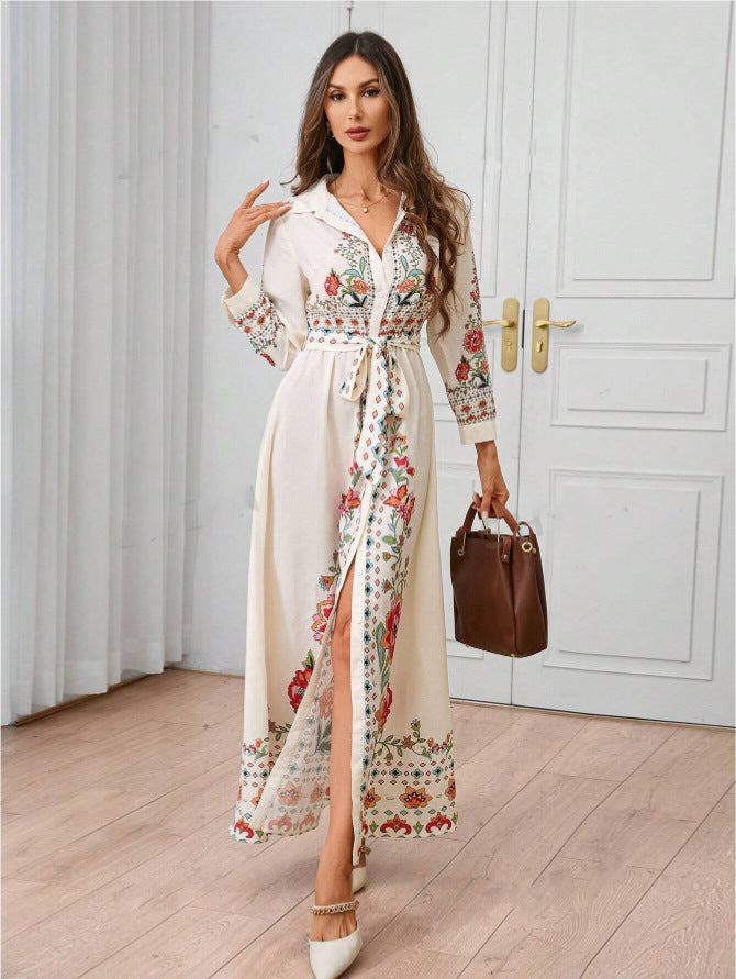 Elegant Embroidered Bohemian Maxi Dress