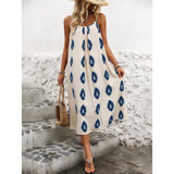Beach Print Sundress with Side Slit