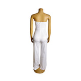 Strapless Button Details Top with Pants