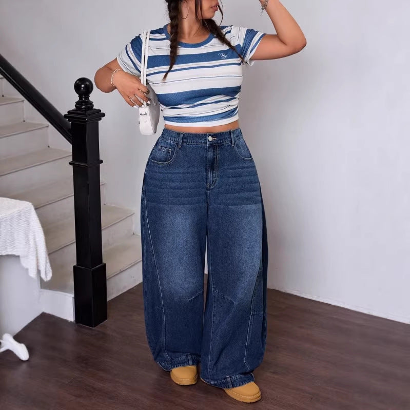 Oversized Wide-Leg High-Waisted Pants