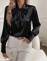 Blouse with Bow Tie Detail