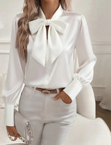 Blouse with Bow Tie Detail